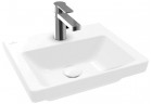 Závěsné umyvadlo/nábytková Villeroy & Boch Subway 3.0, 45x37cm, z přepadem, otvor na armaturu, Weiss Alpin