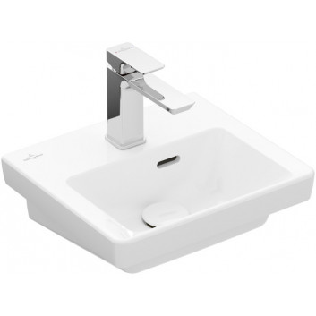 Závěsné umyvadlo/nábytková Villeroy & Boch Subway 3.0, 45x37cm, z přepadem, otvor na armaturu, Weiss Alpin