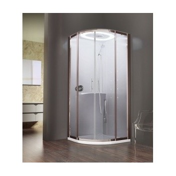 Sprchový kout Novellini EON masażowo-parní, 90x90 cm, stříbrný profil, sklo s povrchem Crystal Clear- sanitbuy.pl