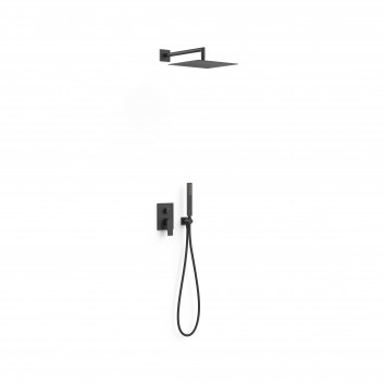 Sprchový set podomítkový Tres Project s hlavovou sprchou 30x30 cm - černá matnáný