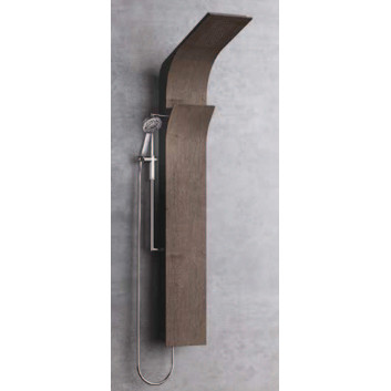 Panel sprchový Novellini Vanity S, 2 výstupy vody, povrchová úprava wenge