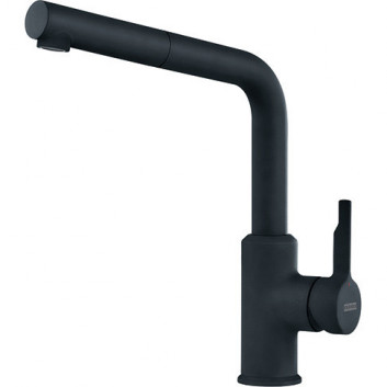 Dřezová baterie Franke Urban, stojící, výška 294mm, výsuvná sprcha, černá matnáný