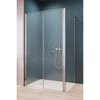 Dveře koutu prysznicowej Radaway Eos DWD+S, 80cm, dvoukřídlové, sklo čiré, profil chrom