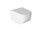 Závěsné wc Hatria Next 36x56x31 cm bez kołnierza + sedadlo s pozvolným sklápěním - bílá