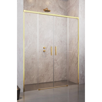 Dveře sprchové do niky Radaway Idea Gold DWJ, pravé, 160cm, posuvné, sklo čiré, profil zlatá