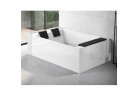 Vana volně stojící hydromasážní Novellini Divina Dual Natural Air, 190x140cm, pro montáž vlevo, s rámem, system przlewowy, kaskáda, baterie s kaskádou i sluchátkem, obudowa 4-częściowa, bílý lesklá