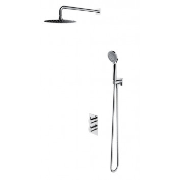 Sprchový systém Omnires Y, podomítkový, 2 výstupy vody, horní sprcha 25cm, sluchátko 1-funkční, chrom