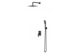 Sprchový systém Omnires Parma, nadomítková, 2 výstupy vody, horní sprcha 20x20cm, sluchátko 3-funkční, grafit