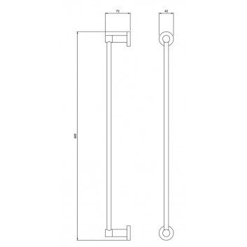 Věšák na ručník Omnires Modern Project, 60 cm, antracit