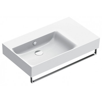 Umyvadlo závěsné/na desku Catalano New Premium, 80x47cm, blat z pravé strony, z přepadem, bez otvoru pro baterii, bílý lesklá