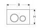 Tlačítko uruchamiający Geberit Sigma20, do spłukiwania dwudzielnego, imitacja betonu/chrom