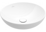 Umyvadlo na postavení na desku Villeroy & Boch Loop & Friends, kulatá, 38cm, z přepadem, Weiss Alpin CeramicPlus
