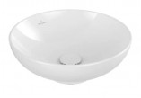 Umyvadlo na postavení na desku Villeroy & Boch Loop & Friends, kulatá, 42cm, z přepadem, Weiss Alpin