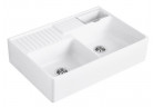 Dřez keramický dwukomorowy 89,5x63x22 cm Villeroy & Boch, Stone White CeramicPlus