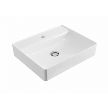Umyvadlo na postavení na desku Excellent Rima 2.0, 60x40cm, bez přepadu, otvor na baterii, śnieżnobiały