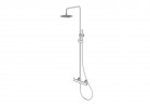Sprchový set Kohlman Axel, termostatický, na stěnu, kulatá horní sprcha 20 cm - chrom