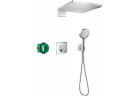 Sprchový systém Hansgrohe Raindance E 300 1jet ShowerSelect Square, podomítkový, baterie termostatická, horní sprcha 30x30cm, sluchátko 3-funkční, chrom