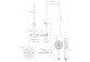 Termostatický sprchový systém Omnires Y, na stěnu, 2 výstupy vody, horní sprcha 25x25cm, sluchátko 3-funkční, chrom