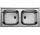 Dřez Blanco TOP EZ 8 x 4, 860x435mm, 2 komory, bez přepadu, ušlechtilá ocel matná