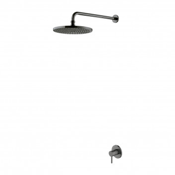 Sprchový systém Omnires Y, podomítkový, 2 výstupy vody, horní sprcha 25cm, sluchátko 1-funkční, grafit