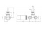 Souprava integrovaný termostatický rohový s ponornou trubicí Terma, Levý - chrom