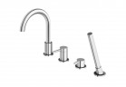 Vanová baterie 4otvorová Kohlman Axel, stojící, výtokové rameno 190mm, 2 výstupy vody, sprchový set, chrom