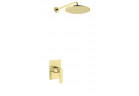 Podomítkový sprchový set Kohlman Experience Gold, s hlavovou sprchou okrągłą 25cm, zlatá lesklá
