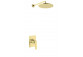 Podomítkový sprchový set Kohlman Experience Gold, s hlavovou sprchou okrągłą 25cm i sluchátkem 1-funkcyjną, zlatá lesklá