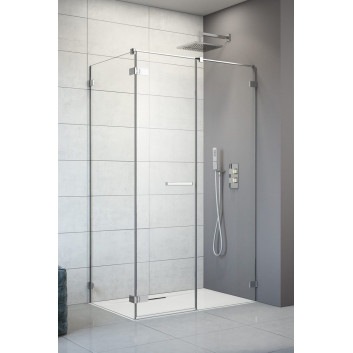 Přední plocha koutu prysznicowej Radaway Arta KDS I, levý, 140x200cm, sklo čiré, profil Chrome+