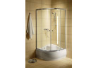 Čtvrtkruhový sprchový kout Radaway Classic A 1700, 90x90cm, rozsuwana, grafitové sklo, bílý profil