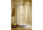Čtvrtkruhový sprchový kout Radaway Classic A, 90x90cm, rozsuwana, grafitové sklo, bílý profil