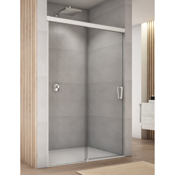 Dveře sprchové Sanswiss Cadura CAS2, 150x200cm, levé, posuvné, sklo čiré, bílý profil