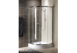 Čtvrtkruhový sprchový kout Radaway Premium A 1900, 80x80cm, rozsuwana, sklo fabric, profil chrom