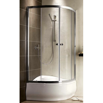 Čtvrtkruhový sprchový kout Radaway Premium A 1900, 80x80cm, rozsuwana, sklo saténové, profil chrom