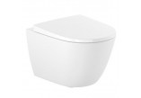 Mísa WC podvěsná, Roca Gap Square Rimless Compacto 48×34 cm, MaxiClean, bílá