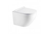 Souprava Závěsné WC wc Oltens Hamnes, 52x35,5cm, PureRim, s povrchem SmartClean se sedadlem s pozvolným sklápěním Slim - bílý
