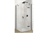 Pevná boční stěna pro křídlové dveře Huppe Aura Pure, 1200mm, montáž na vaničku, Anti-Plaque, stříbrná profil