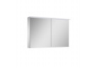Závěsná skříňka se zrcadlem Elita Premium, 100cm, 2 dvířka, 4 szklane półki, panel LED, šedá