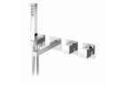 Podomítková vaňová baterie Bruma Quadra, 4otvorová, 3 výstupy vody, výtokové rameno 230mm, sprchový set, Escudo, chrom