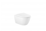 Mísa WC závěsná Roca Ona, 53x36cm, Rimless, se sedadlem s pozvolným sklápěním, bílý