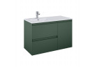 Skříňka pod umyvadlo Elita Split, 100cm, levé, 2 szuflady + koš cargo, forest green matnáný