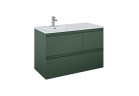 Skříňka pod umyvadlo Elita Split, 100cm, levé, 3 zásuvky, forest green matnáný