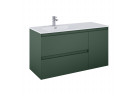 Skříňka pod umyvadlo Elita Split, 120cm, levé, 2 szuflady + koš cargo, forest green matnáný