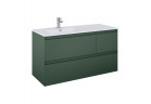 Skříňka pod umyvadlo Elita Split, 120cm, levé, 3 zásuvky, forest green matnáný