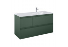 Skříňka pod umyvadlo Elita Split, 120cm, pravé, 3 zásuvky, forest green matnáný
