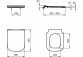 Mísa WC Ideal Standard I Life B Rimless, 54x35,5cm závěsná bez splachovacího okruhu bílá + sedátko Ideal Standard Slim, pomalu sklápěcí 