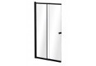 Vanová zástěna Besco Easy Slide Black, 100x150cm, 2-křídlové, univerzální, profil černá matnáný