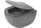 Mísa WC Deante Peonia Zero, 51x36cm, závěsná, bezkołnierzowa, antracit, titanium