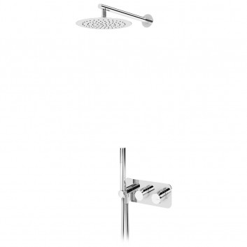 Sprchový set Bruma Avalon, podomítkový, 2 výstupy vody, horní sprcha 250mm s ramenem nástěnným, chrom