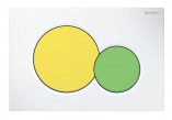 Splachovací tlačítko Geberit Sigma01, dwudzielny, bílý, tlačítka žlutá i zelený